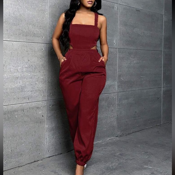 SHEIN Pants - ❌SOLD❌Women’s burgundy one piece Romper